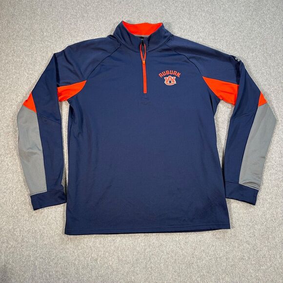 Auburn Tigers Under Armour Quarter Zip Pullover Men's Large Loose Fit Cold Gear - Picture 1 of 12